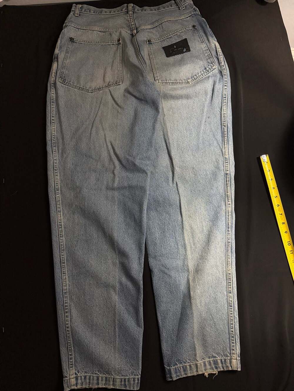 Karl Kani Vintage Baggy Denim Jeans Light Wash Blue Distressed